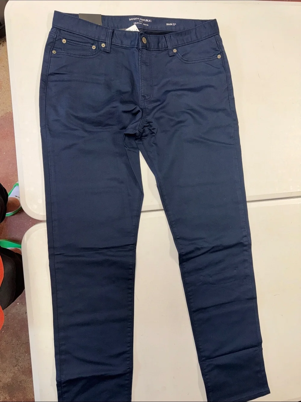Banana Republic Men's Slim Travel Jeans in Navy Blue